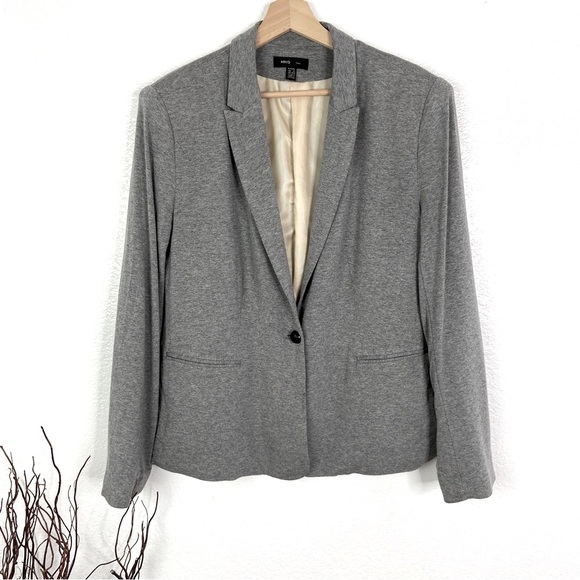 MANGO Heather Gray Stretch Blazer - XL - Picture 1 of 6